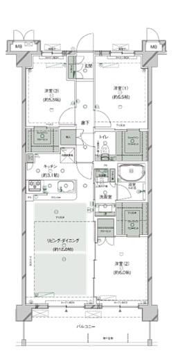 3LDK Apartment for Sale in Tama City, Tokyo | 78.10 sqm - Thumbnail 2