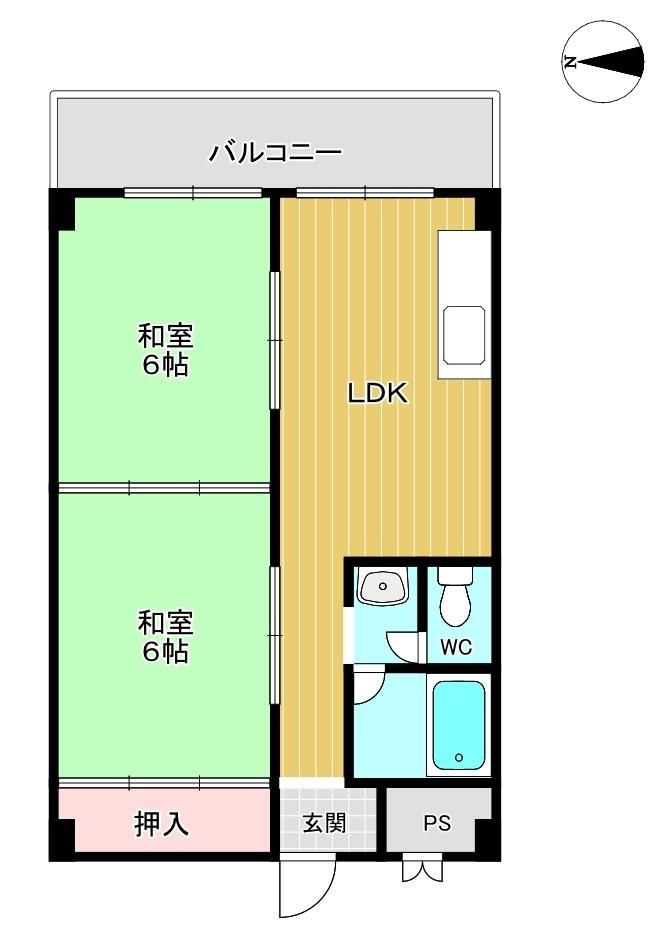 2LDK Apartment for Rent in Yao, Osaka - 45,000 Yen - Thumbnail 2