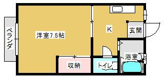 1DK Apartment for Rent in Nasushiobara, Tochigi - 25,000 Yen - Thumbnail 2