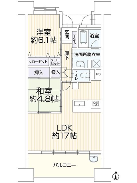 Roju Minatomachi 903 2LDK Apartment for Sale in Matsuyama - Thumbnail 2