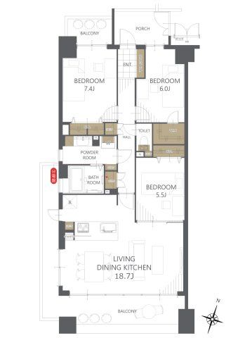 3LDK Apartment for Sale in Saga City with Large Balcony - Thumbnail 2