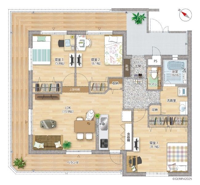 Enixia Yonabaru 201: New 3LDK Condo in Okinawa with Balcony - Thumbnail 4