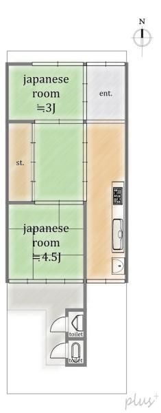 52-Year-Old 2DK House in Kyoto Nakagyo Ward - Thumbnail 3