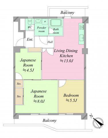 3LDK Apartment in Kawagoe with Balcony — Image 1, Kawagoe, Saitama