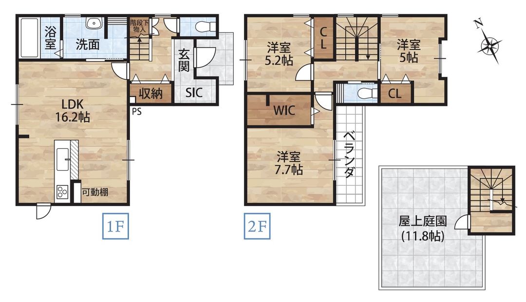 New 3LDK House with Rooftop Terrace in Wakayama City - Thumbnail 2