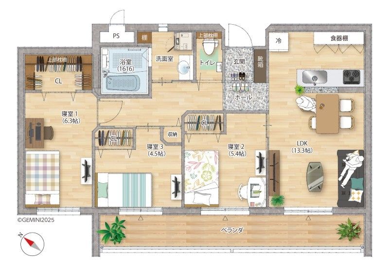 Enixia Yonabaru 302: New 3LDK Apartment in Okinawa for Sale - Thumbnail 4