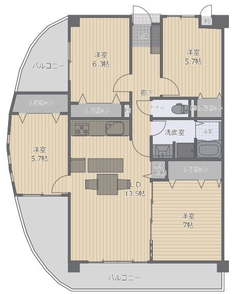 4LDK Apartment for Sale in Kitakyushu near Sankagoshi Station - Thumbnail 2