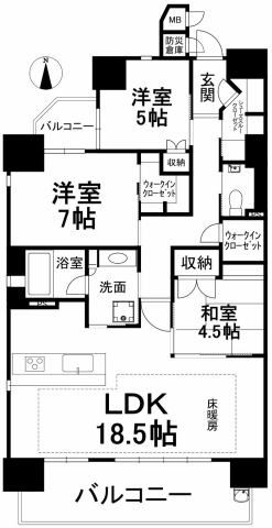 3LDK Apartment in Matsuyama near Dogo Onsen | Park Nard Dogo Ishite - Thumbnail 2