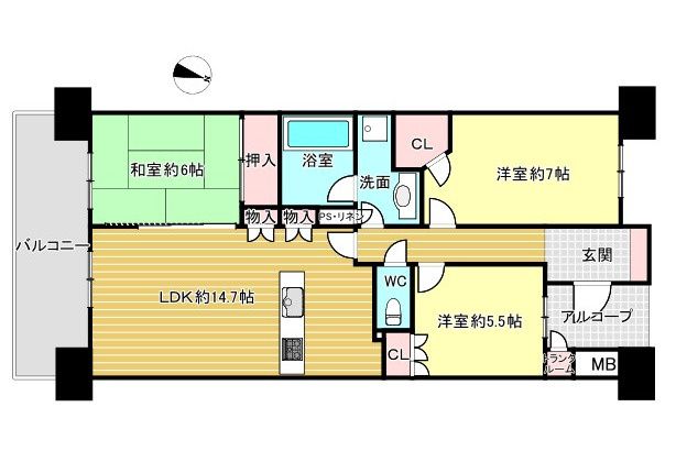 3LDK Apartment for Sale in BELISTA Gifu Koran, 10th Floor - Thumbnail 2