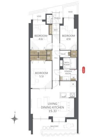 3LDK Apartment Near Omoto Station in Okayama City - Thumbnail 3