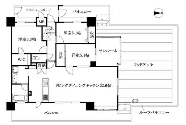 3LDK Apartment in Matsuyama with Large Balcony - Thumbnail 3