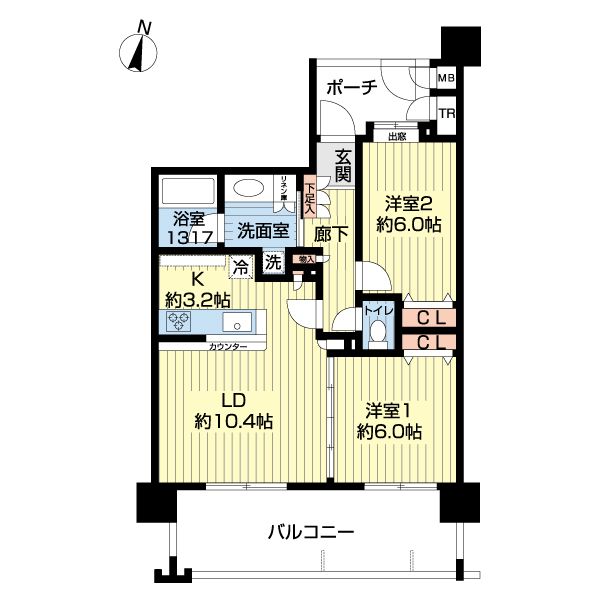 2LDK Apartment for Sale in Maebashi, Gunma - 58.1 sqm - Thumbnail 2