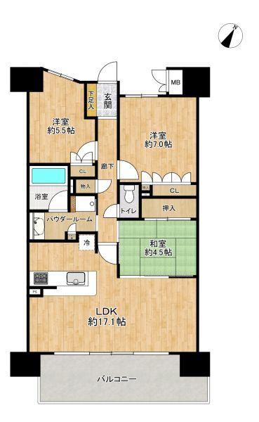 3LDK Apartment in Atre Higashikariya Greeting Court, Chiryu — Image 2, Chiryu, Aichi