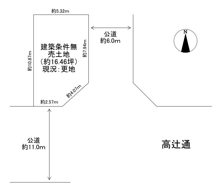 Vacant Land for Sale in Saiin, Kyoto - Southeast Corner Lot - Thumbnail 3