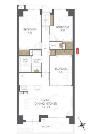 Renovated 3LDK Apartment for Sale in Nakagawa City, Fukuoka - Image 1