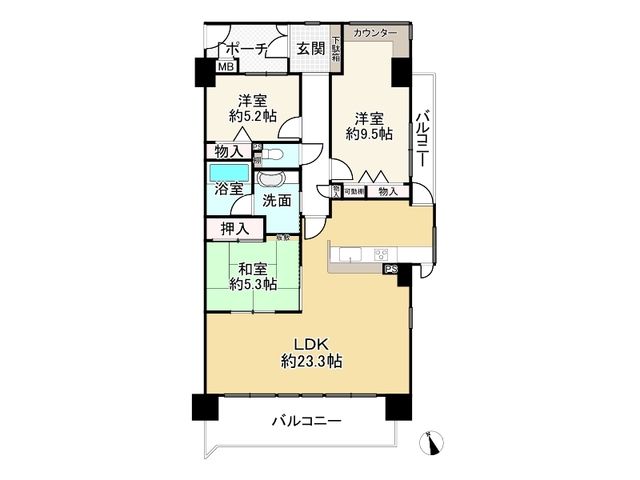 3LDK Apartment in Kakogawa with Balcony and Open Layout - Thumbnail 4