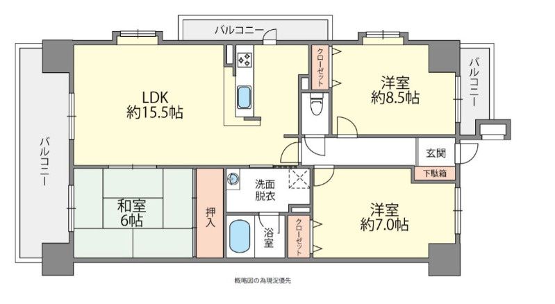 3LDK Apartment for Sale in Hakata, Fukuoka - Ampere Itazuke Minami - Thumbnail 2