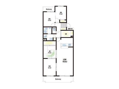 Sun Vert Takatsuki Building 4 | Used apartment in Takatsuki City, 12 minutes by bus from Settsu-Tonda Station on the JR Tokaido and Sanyo Main Lines, get off at Kamitsumuro, and walk 4 minutes (Property number: 0135031-0000850) — Image 4, Takatsuki City, Kyoto