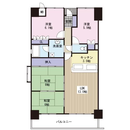 4LDK Apartment in Oita City | Servas Harashincho 105 - Thumbnail 4