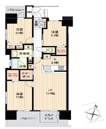 Royal Garden Senboku-cho 3LDK Apartment Matsuyama - Thumbnail 2