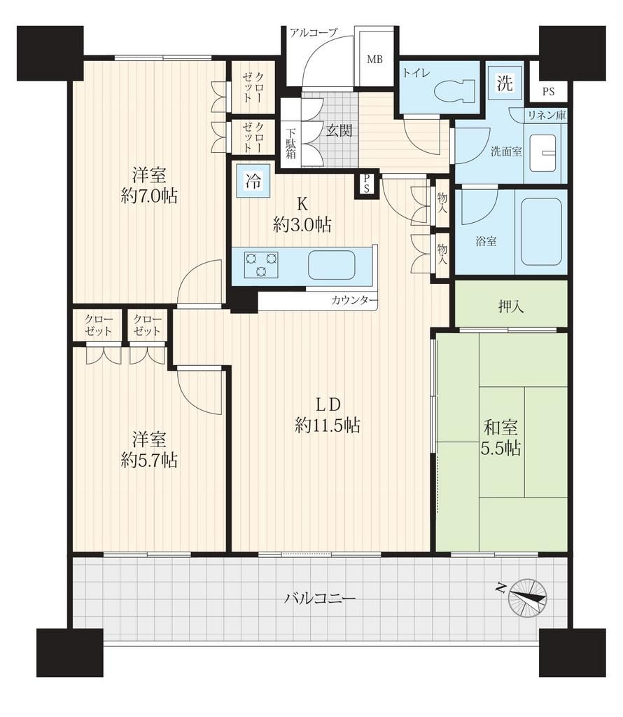 Ardell Asahidai 10th Floor 3LDK Apartment in Asaka City - Thumbnail 4