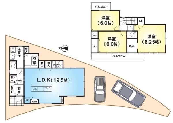 Build-to-Suit Land in Yamashina-ku, Kyoto | 3LDK Reference Plan - Thumbnail 2