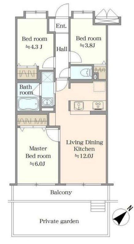Renovated 3LDK Apartment in Tokorozawa, Saitama - 58.5 sqm - Thumbnail 3