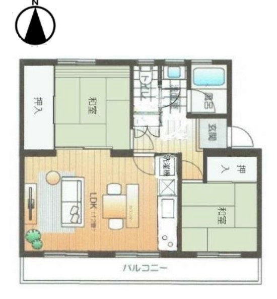 2LDK Apartment in Tokorozawa with South Balcony - Thumbnail 3