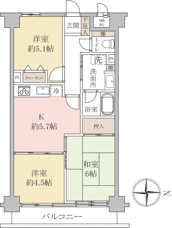 Lions Mansion Kameari No.6 3K Apartment for Sale in Tokyo - Thumbnail 4