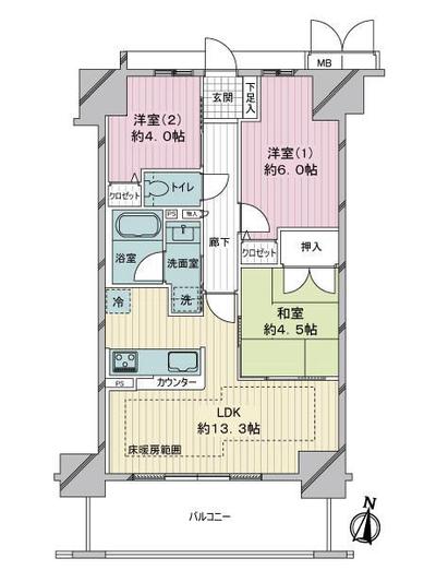 3LDK Apartment in Kobe's Hyogo Ward - 60.6㎡ — Image 3, Hyogo, Hyogo