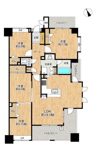 Spacious 4LDK Apartment near Sasabaru Station, Hakata - Thumbnail 2