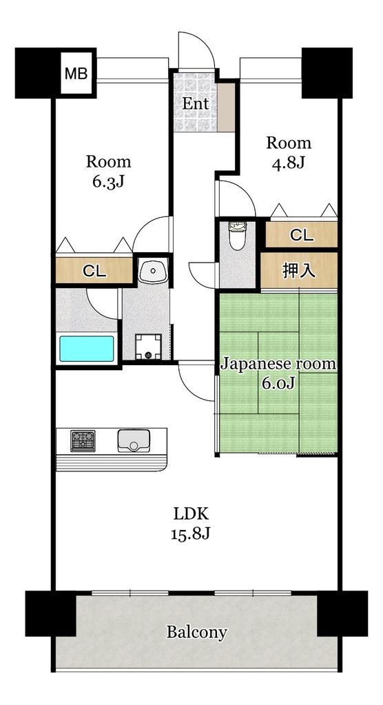 Neo Place Sakuragidai 1207 3LDK Condo in Nagasaki - Thumbnail 3