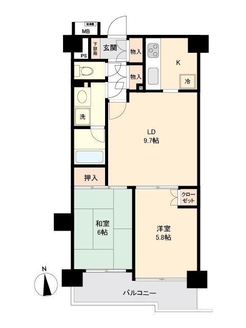 High-Lark Takasaki 8F 2LDK Apartment for Sale - Thumbnail 3