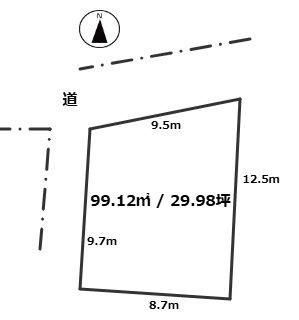 Land for Sale in Azamino Nishi-cho, Kochi City - 30 Tsubo Plot - Thumbnail 4