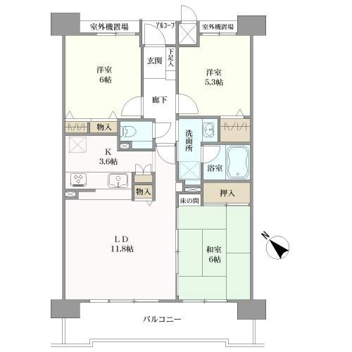 3LDK Apartment in Oobu City with 71.52 sqm Space - Thumbnail 2