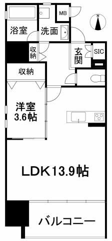 Spelvia Katsuyama 13F 1LDK Apartment for Sale in Matsuyama - Thumbnail 3