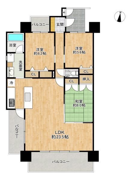 3LDK Apartment for Sale in Kumamoto City, Chuo Ward - Thumbnail 4