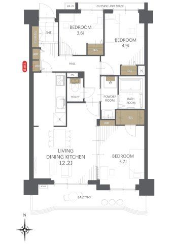Lions Mansion Gifu Kiyomotocho 3LDK Condo for Sale - Thumbnail 2