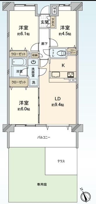 3LDK Apartment in Asaka City - 61.74㎡ with Balcony - Thumbnail 2