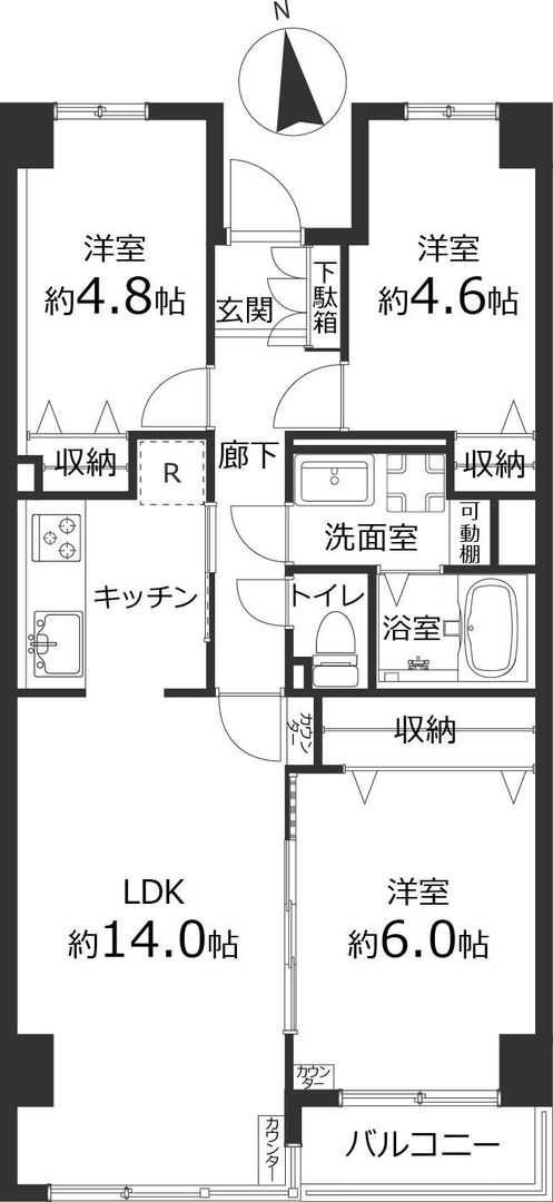 Green Park Higashisuna 5F: 3LDK Apartment Near Minami-Sunamachi Station - Thumbnail 3