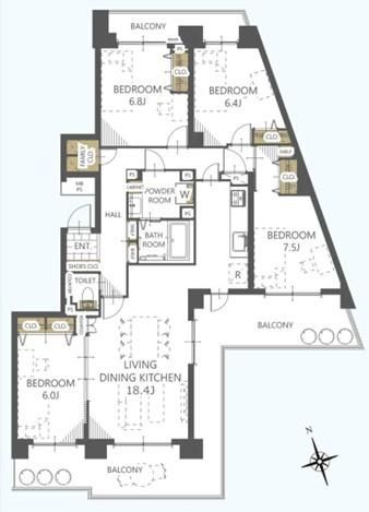 4LDK Apartment in Chiharadai with Large Balcony - Thumbnail 2