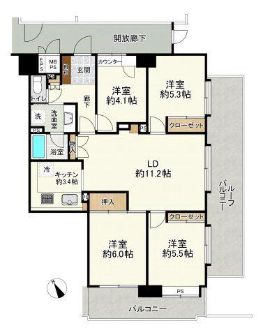 Corner 4LDK Apartment Near Shiki Station - Coop Nomura Shiki — Image 2, Niiza, Saitama