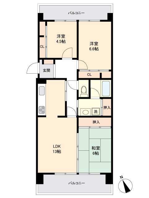 3LDK Apartment in Asahikawa with Balcony - 990万円 - Thumbnail 2