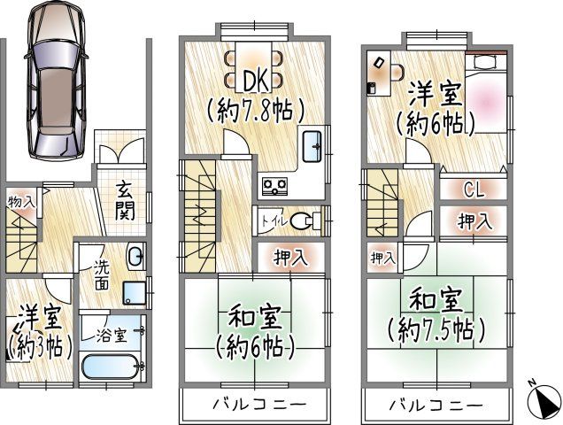 4DK Detached House for Sale in Itami, Hyogo - 89.41 sqm - Thumbnail 4