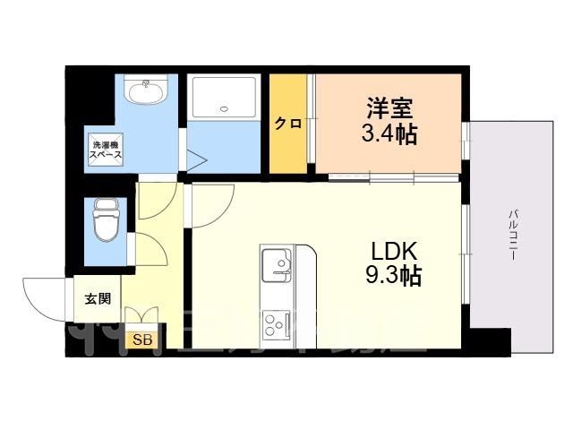 1LDK Apartment for Rent in Hakozaki, Fukuoka City - Thumbnail 2