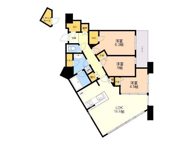 3LDK Apartment for Rent in Center Mark Tower, Fukuoka - Thumbnail 3