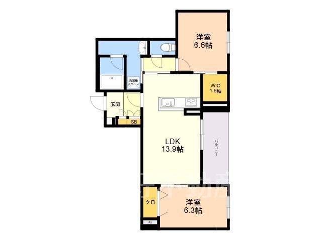 2LDK Apartment for Rent in Nishi-jin, Fukuoka - Thumbnail 2