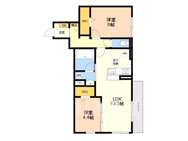 2LDK Apartment for Rent in Hakata Ward, Fukuoka City - Thumbnail 2