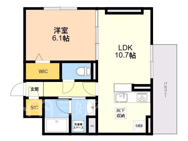 1LDK Apartment for Rent in Hakata-ku, Fukuoka - Thumbnail 2