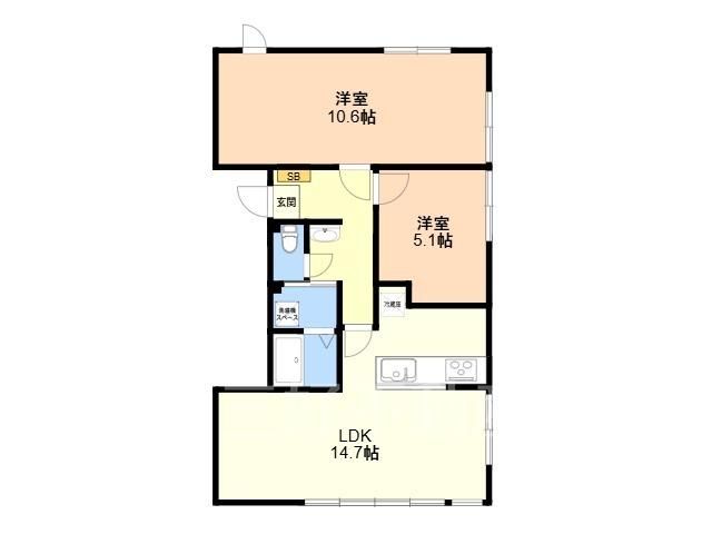 2LDK Apartment in Chuo-ku, Fukuoka Near Tojinmachi Station - Thumbnail 2